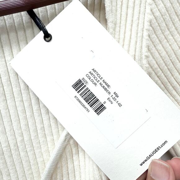 NWT Gauge81 White Wool Blend Mija Ribbed Mini‎ Dress Size Small $660 - Picture 12 of 13